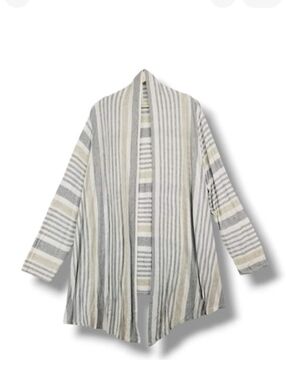 Soft Surroundings Cardigan‎ Sweater 1X Plus Gray Cream